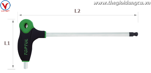 Tuýp chữ L 1 đầu bi, 1 đầu lục giác có tay cầm nhựa TOPTUL AGCD2E14