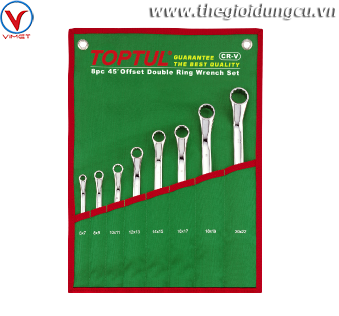 Bộ  cờ lê 2 đầu vòng 45 độ 8 món (6-22mm)