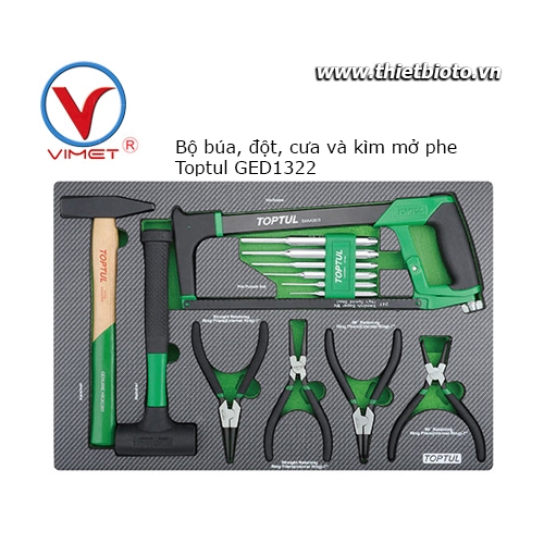 Bộ đồ nghề cho tủ dụng cụ 13  chi tiết Toptul GED1322