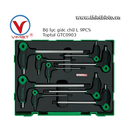 Bộ lục giác chữ L 9 chi tiết Toptul GTC0903