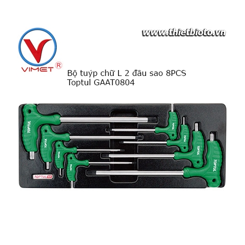 Bộ tuýp chữ L 2 đầu sao 8 chi tiết Toptul GAAT0804