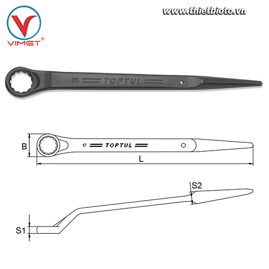 Cờ lê 1 đầu miệng 16mm TOPTUL AAAT1616