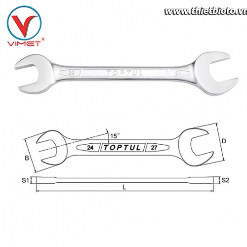 Cờ lê 2 đầu miệng 4x5mm TOPTUL AAEJ0405