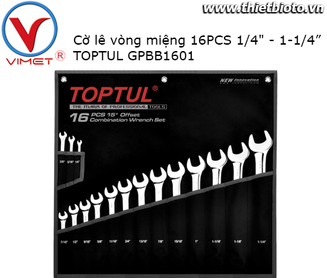Bộ cờ lê vòng miệng 16 món Toptul GPBB1601