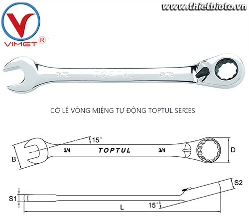 Cờ lê vòng miệng tự động 5/16 TOPTUL ADAA1010