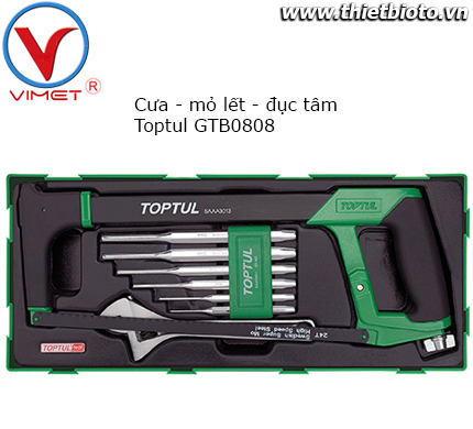 Bộ cưa đục tâm và mỏ lết Toptul GTB0808