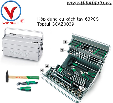 Hộp dụng cụ xách tay 63 chi tiết Toptul GCAZ0039
