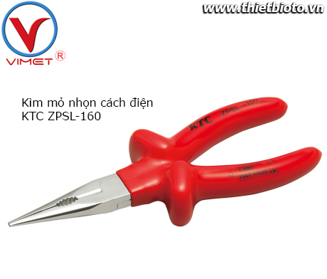 Kìm mỏ nhọn cách điện KTC ZPSL-160