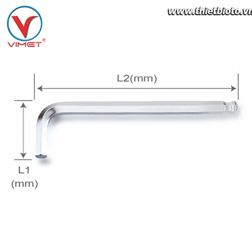 Lục giác L 1 đầu bi 8mm Toptul AGBL0816
