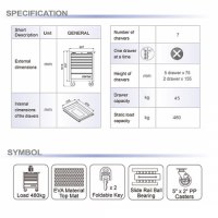 Tủ chứa đồ nghề 7 ngăn Toptul TCAA0701