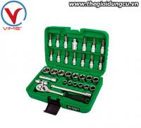 Bộ tuýp bông và tuýp đầu vít 3/8 inch 32 món toptul GCAI3202
