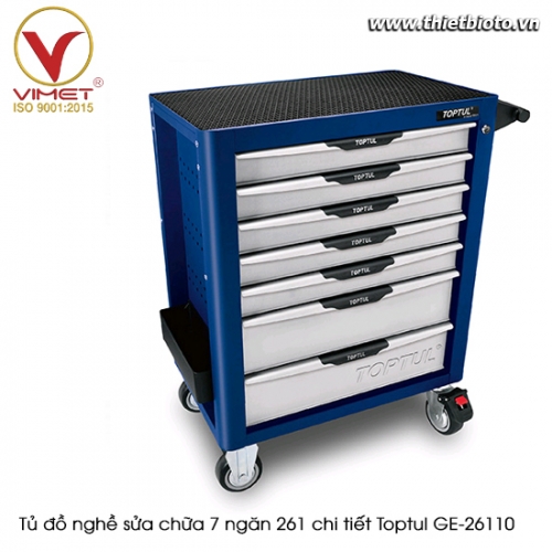 Tủ đồ nghề sửa chữa 7 ngăn 261 chi tiết Toptul GE-26110