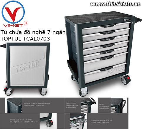 Tủ dụng cụ 7 ngăn cao cấp chống lật Toptul TCAL0703