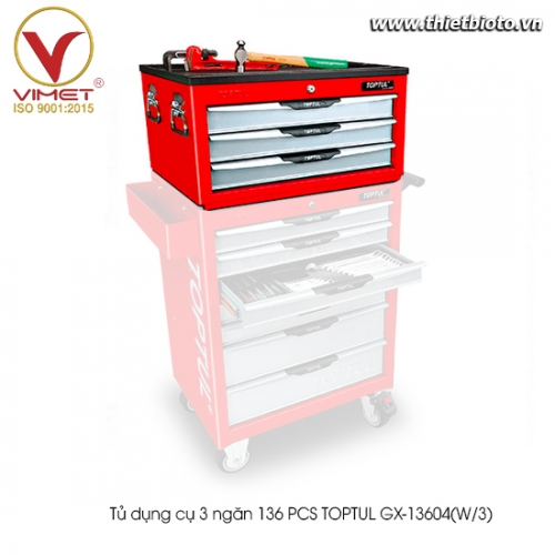 Tủ đựng dụng cụ 136PCS Toptul GX-13604(W/3)